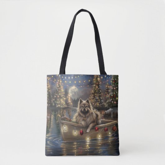 Keeshond Kerst Feestelijke Reis Tote Bag (Voorkant)