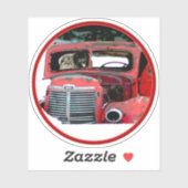 Keeshond Kerst Oude Vrachtwagen Schilderij Hond Ku Sticker (Vel)