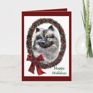 Keeshond kerstcadets feestdagen kaart