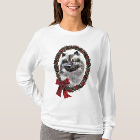 Keeshond kerstcadets t-shirt (Voorkant)
