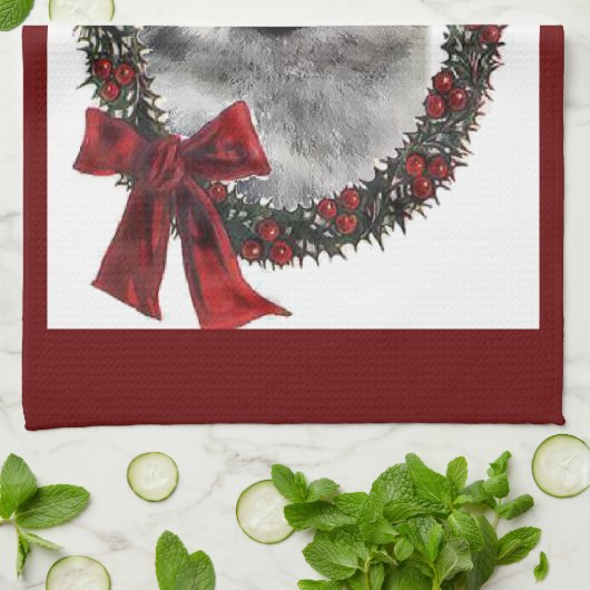 Keeshond kerstcadets theedoek (Gevouwen)