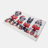 Keeshond Kerstjurk Kerstman Hoed Deurmat (Schuin)