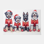 Keeshond Kerstjurk Kerstman Hoed Deurmat (Voorkant)