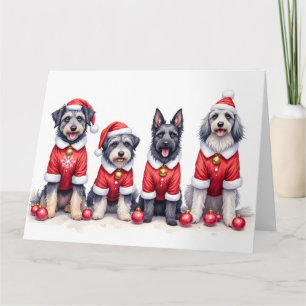 Keeshond Kerstjurk Kerstman Hoed Kaart