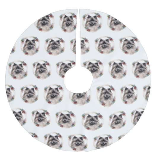 Keeshond Kerstkrans Feestelijke Pup Kerstboom Rok (Voorkant)