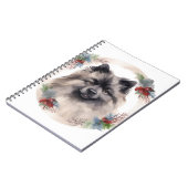 Keeshond Kerstkrans Feestelijke Pup Notitieboek (Linkerzijde)