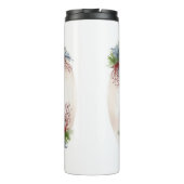 Keeshond Kerstkrans Feestelijke Pup Thermosbeker (Achterkant)