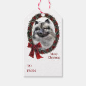 Keeshond Kerstmis Cadeaulabel (Voorkant)