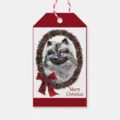 Keeshond Kerstmis Cadeaulabel (Achterkant)