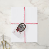 Keeshond Kerstmis Cadeaulabel (Met Touw)