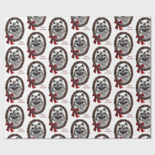 Keeshond Kerstmis Cadeaupapier (Vlak)