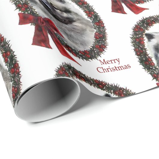 Keeshond Kerstmis Cadeaupapier (Rol Hoek)