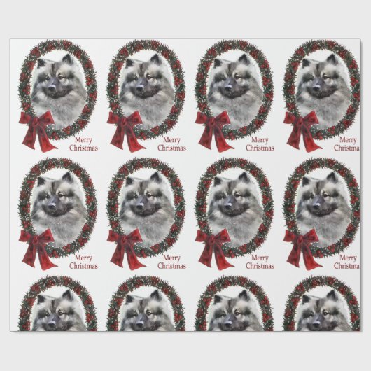 Keeshond Kerstmis Cadeaupapier (Vlak)