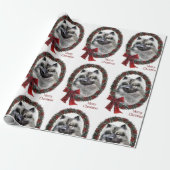 Keeshond Kerstmis Cadeaupapier (Uitgerold)