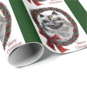 Keeshond Kerstmis Cadeaupapier (Rol Hoek)