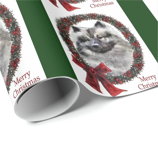 Keeshond Kerstmis Cadeaupapier (Rol Hoek)