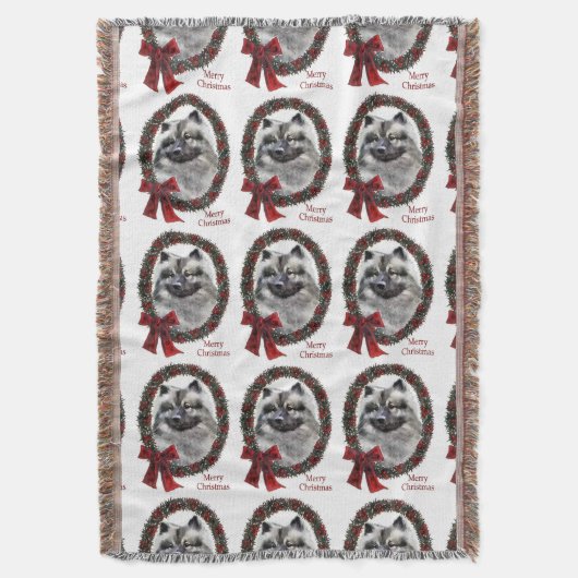 Keeshond Kerstmis Deken (Voorkant Verticaal)