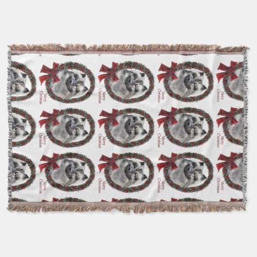 Keeshond Kerstmis Deken (Voorkant)