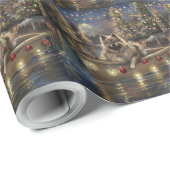 Keeshond Kerstmis Feestelijke Reis Cadeaupapier (Rol Hoek)