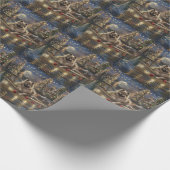 Keeshond Kerstmis Feestelijke Reis Cadeaupapier (Hoek)