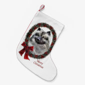 Keeshond Kerstmis Kleine Kerstsok (Voorkant (Hangend))