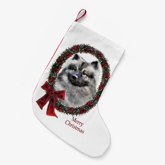 Keeshond Kerstmis Kleine Kerstsok (Voorkant (Hangend))