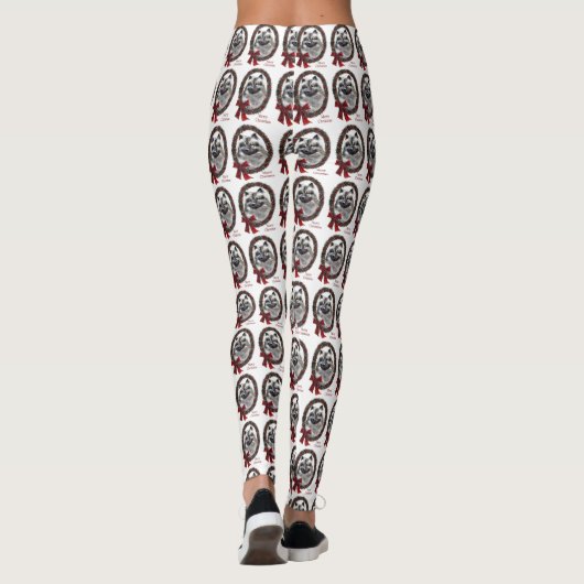 Keeshond Kerstmis Leggings (Achterkant)