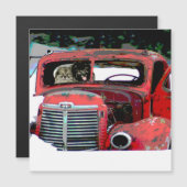 Keeshond Kerstmis Oude Truck Schilderij Hond Kunst (Voorkant / Achterkant)
