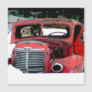 Keeshond Kerstmis Oude Truck Schilderij Hond Kunst