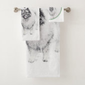 Keeshond Kerstmis Snowman Painting Dog Art Bad Handdoek (Insitu)