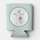 Keeshond Kerstmis Snowman Painting Dog Art Blikjeskoeler (Achterkant)