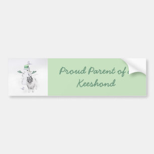 Keeshond Kerstmis Snowman Painting Dog Art Bumpersticker