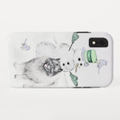 Keeshond Kerstmis Snowman Painting Dog Art Case-Mate iPhone Case (Achterkant (horizontaal))