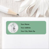 Keeshond Kerstmis Snowman Painting Dog Art Etiket (Insitu)