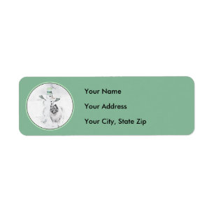 Keeshond Kerstmis Snowman Painting Dog Art Etiket