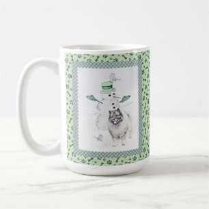 Keeshond Kerstmis Snowman Painting Dog Art Koffiemok