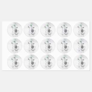 Keeshond Kerstmis Snowman Painting Dog Art Labels