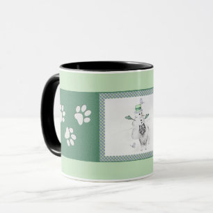 Keeshond Kerstmis Snowman Painting Dog Art Mok