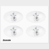 Keeshond Kerstmis Snowman Painting Dog Art Ovale Sticker (Vel)