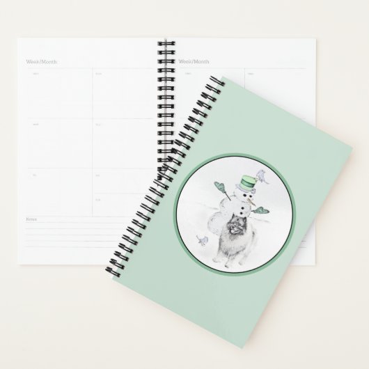 Keeshond Kerstmis Snowman Painting Dog Art Planner (Display)