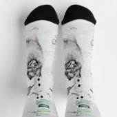 Keeshond Kerstmis Snowman Painting Dog Art Sokken (Top)