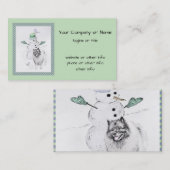 Keeshond Kerstmis Snowman Painting Dog Art Visitekaartje (Voorkant / Achterkant)