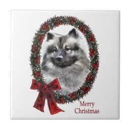 Keeshond Kerstmis Tegeltje