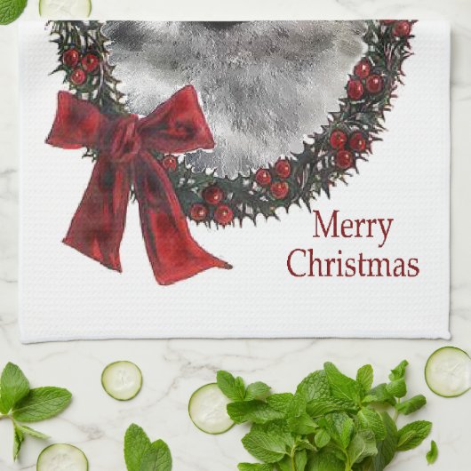 Keeshond Kerstmis Theedoek (Gevouwen)