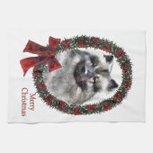 Keeshond Kerstmis Theedoek (Horizontaal)