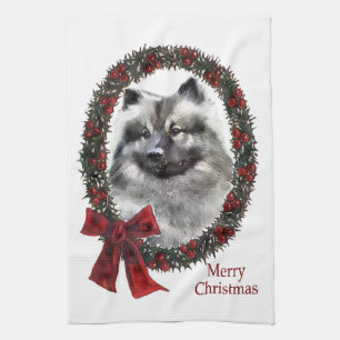 Keeshond Kerstmis Theedoek