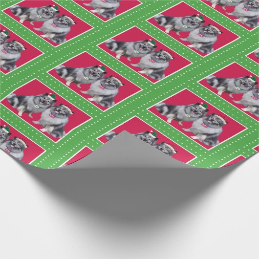 Keeshond Kerstmis Wrap Cadeaupapier (Hoek)