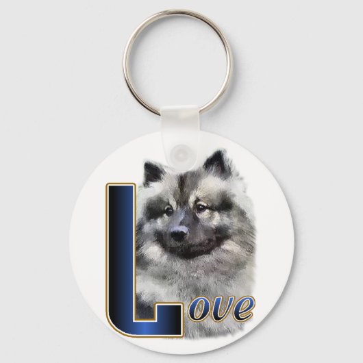 Keeshond Kunstcadeaus Sleutelhanger (Voorkant)
