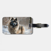 Keeshond Laat het Sneeuwen Kerstmis Bagagelabel (Achterkant horizontaal)