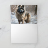 Keeshond Laat het Sneeuwen Kerstmis Kaart (Binnen)